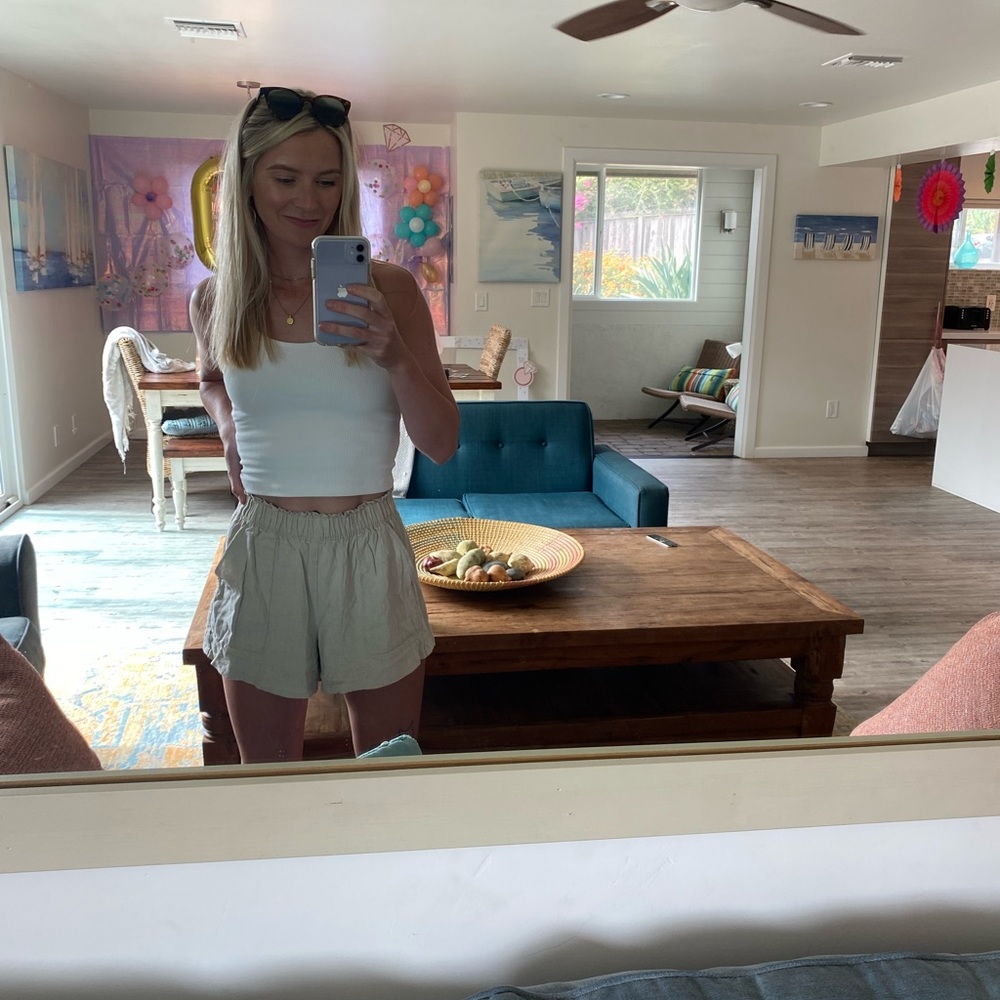 Abercrombie and fitch high waisted linen shorts
